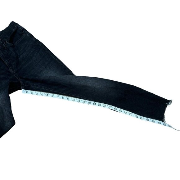 GOOD AMERICAN Good Legs Jeans 8/29 Skinny Black218 Wash Raw Hem Style GL336BT - Picture 10 of 14